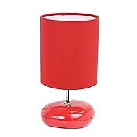 Simple Designs LT2005-RED Stonies Small Stone Look Table Desk Bedside Lamp, Red