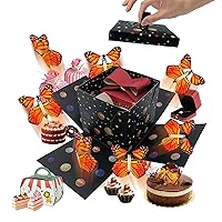 KOWLOON Explosion Box with Flying Butterflies,Surprise Gift Box,DIY Explosion Gift Box Surprise Butterfly Box for Birthday, Party, Anniversary, Valentine's Day, Wedding(Black)