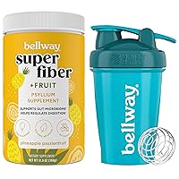 Bellway Super Fiber Powder + Fruit, Pineapple Passion Fruit Shaker Bottle Bundle