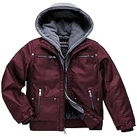 Boy's Faux Leather Jacket Windproof Warm Winter Coat Kids Bomber Outerwear Waterproof PU Motorcycle Jacket