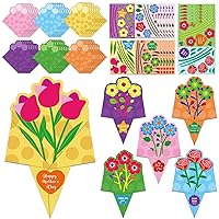 Kepeel 36 Packs Mother's Day Bouquet Crafts for Kids, Mother's Day DIY Art Flower Craft for Boys Girls Ages 3-5, 4-8, 8-10, Mothers Day Classroom Game Activities Project Party Decorations Favors Gift