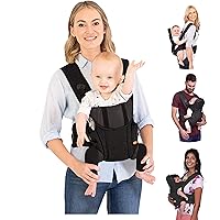 Dreambaby Manhattan Adjustable 3 in 1 Position Baby Carrier - IHDI Approved Hip Healthy - Newborns Toddlers up to 33lbs - Fits for Most Adult Sizes - Black - Model L296