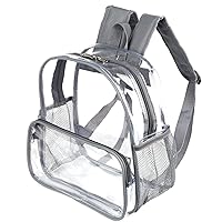 Heavy Duty Clear Backpack Stadium Approved 12x12x6 Clear Mini Backpack See Through Transparent Small Clear Backpack Plastic PVC Stadium Backpacks,Gray