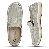Mens Slip On Shoes, Canvas Loafers with Arch Support, Orthopedic Casual Sneakers for Plantar Fasciitis, Indoor & Outdoor Walking Slippers Shoes for Pain Relief