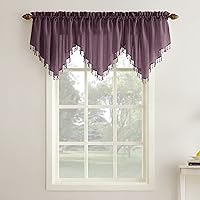 No. 918 Erica Crushed Voile Ascot Beaded Sheer Rod Pocket Curtain 3-Piece Set
