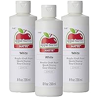 Apple Barrel Acrylic Paint in Assorted Colors, White (Pack of 3) 8 oz, 20403EA- (Pack of 3)