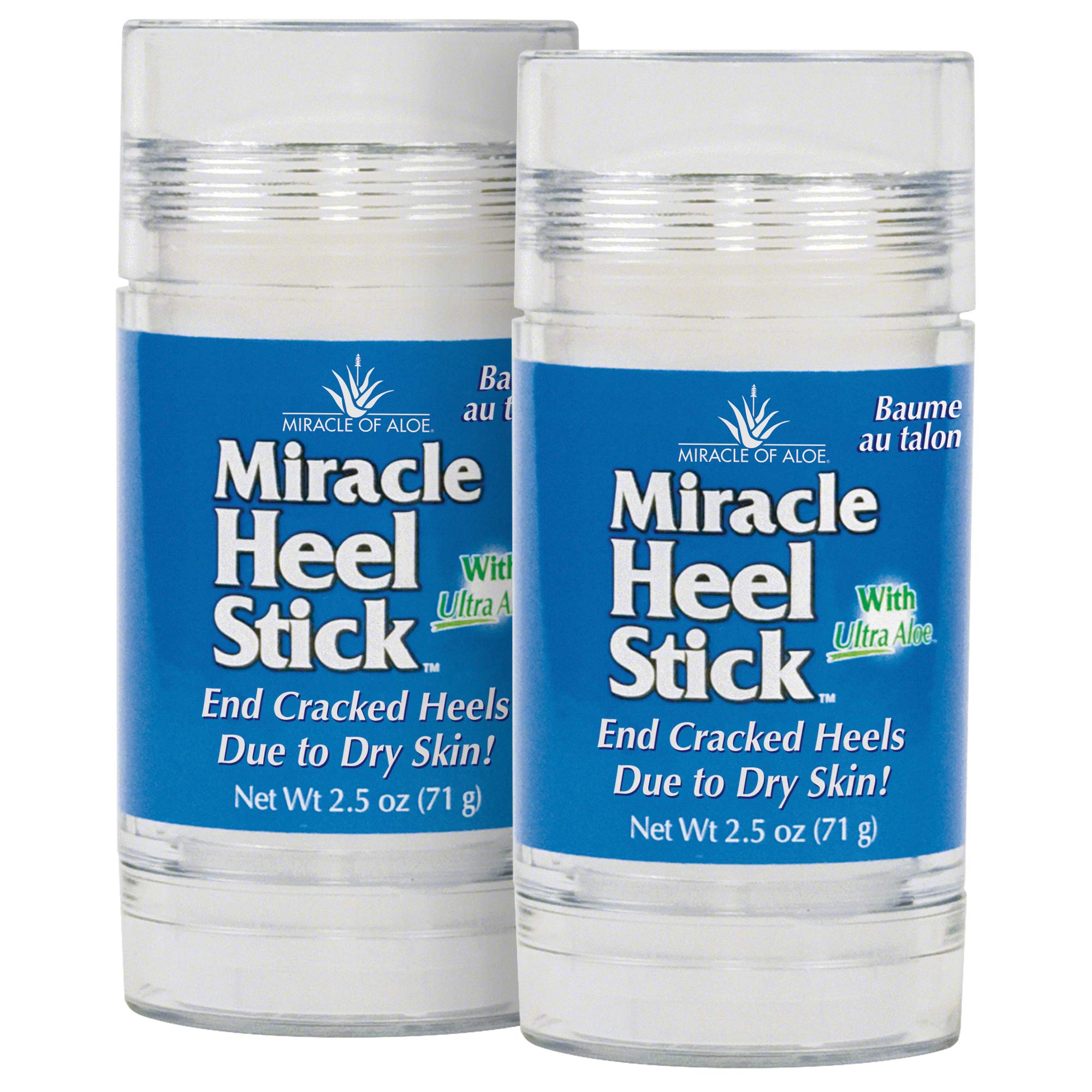 2-Pack Miracle Heel Stick with Pure UltraAloe Aloe Vera Gel | 2.5 ounce stick