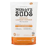 Molly's Suds Original Laundry Detergent Powder | Natural Laundry Detergent for Sensitive Skin | Earth-Derived Ingredients, Stain Fighting | Citrus Grove Scented, 120 Loads