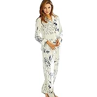 Women's 100% Mulberry Silk Pajama Set, Relaxed Fit PJs, Natalya Collection