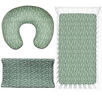 Green Sage Nursing Pillow Cover, Baby Diaper Changing Pad Cover Cradle Mattress Sheets,Crib Sheet