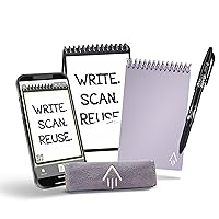Trademark Innovations Rocketbook Smart Reusable Notebook, Mini Spiral Notebook, Lightspeed Lilac, (3.5