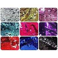 7mm Shiny Overlapping Fishscale-Style Sequins on Nylon Mesh Fabric by The Yard (Black)