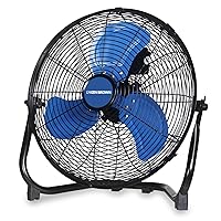 14 Inch High Velocity Floor Fan 3-Speed 360° Adjustable Tilting Powerful Airflow for Home,Residential Use, Blue