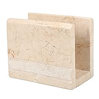 Creative Home Natural Champagne Marble Stone Napkin Holder, Stand, Dispenser, Hand Carved Style