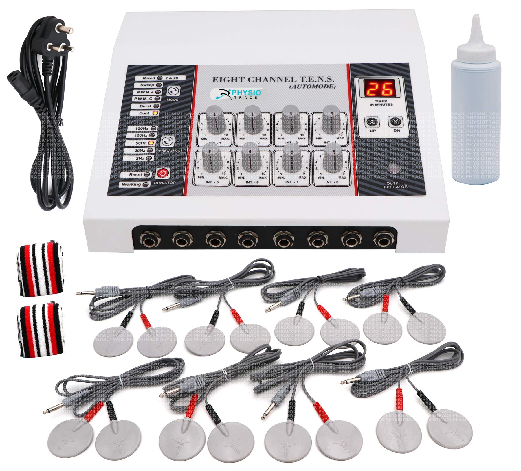 Physiotrack Tens Machine 8 Channel Auto Mode for Physiotherapy Equipments Physiotherapy Machine Nerve Stimulator