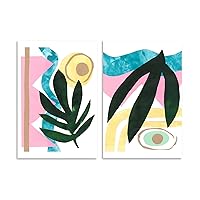 Stupell Home Décor South Beach Tropical Collage 2pc Wall Plaque Art Set, 10 x 0.5 x 15, Proudly Made in USA