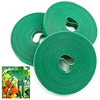 Plant Ties Garden Ties Green Tape, Garden Plant Tape, 0.57'' Wide Reusable Adjustable Garden Plant Ties Gardening Strap, Tomato Plant Support for Effective Growing (32.8ft x 3 Rolls, Green)