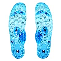 Acupressure Magnetic Shoe Insoles,Foot Massage Shoe-Pad Foot Therapy Reflexology Pain Relief Shoe Inserts (Blue,Male)