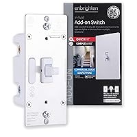 White Add-On Switch, QuickFit & SimpleWire, Smart Light Control, Z-Wave/Zigbee Smart Light Switch, Works with Alexa, Google Assistant, Not A Stand Alone Switch, Smart Home Devices, 46200