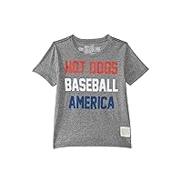 Tri-Blend Hot Dogs Baseball America Crew Neck Tee (Big Kids) Streaky Grey XS (Big Kid)