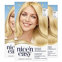 Clairol Nice'n Easy Permanent Hair Dye, SB2 Ultra Light Cool Summer Blonde Hair Color, Pack of 3