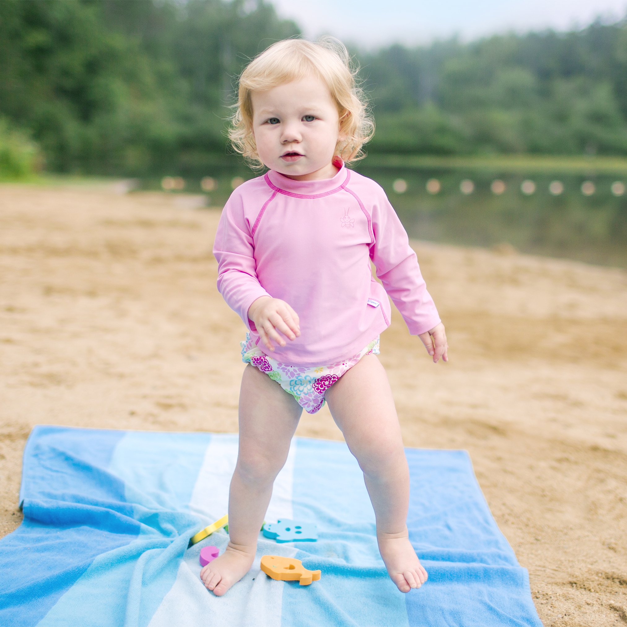 i play. Girls' Long Sleeve Rashguard | All-Day UPF 50+ Sun Protection—Wet Or Dry