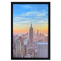 16x24 Black Modern Picture or Poster Frame, 1 inch Wide Border, Smooth Wrap Finish, Acrylic Face