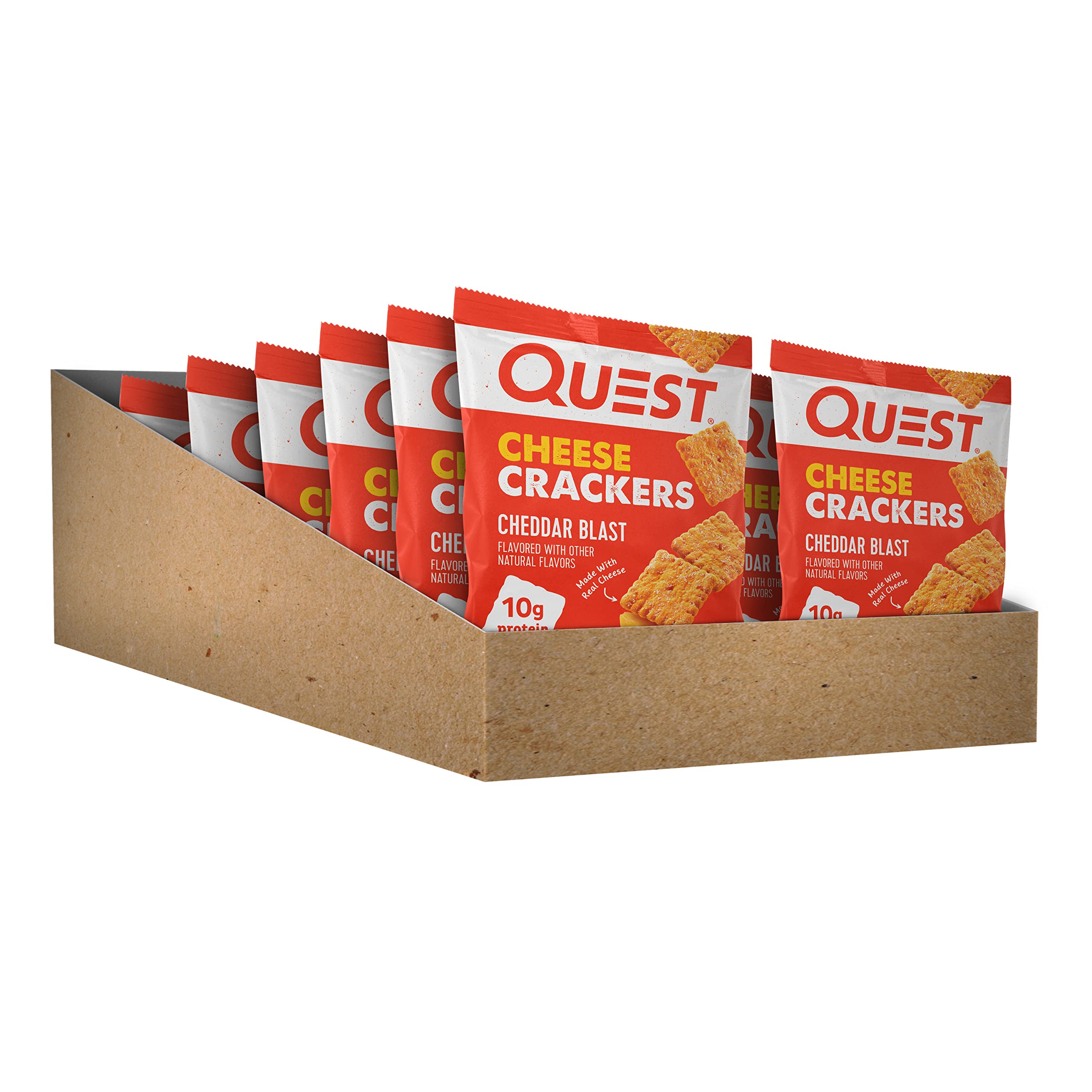 Quest Nutrition Mini Cookies & Cream Protein Bars, High Protein, Low Carb, Keto Friendly, 14 Count & Cheese Crackers, Cheddar Blast, High Protein, Low Carb