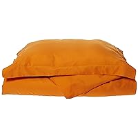 Elegance Linen 1500 Thread Count Wrinkle Resistant Ultra Soft Luxurious Egyptian Quality 2pc Duvet Cover Set, Solid, Twin/XL, Elite Orange