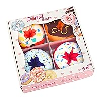 Funny Donut Macaron Socks Box for Women Girls Teens - Fun Novelty Cute Funky Cotton Socks Birthday Christmas Gifts