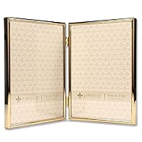 Lawrence Frames Hinged Simply Gold Metal Picture Frame, 5x7 Double