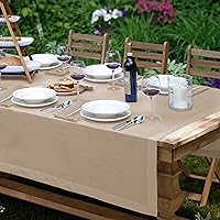 Elrene Home Fashions Villeroy & Boch La Classica Linen Tablecloth, Great for Formal Dining or Everyday Use, 70 Inches by 96 Inches, Natural