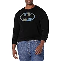 DC Comics Big & Tall Batman Starry Bat Logo Men's Tops Long Sleeve Tee Shirt, Black, 5X-Large