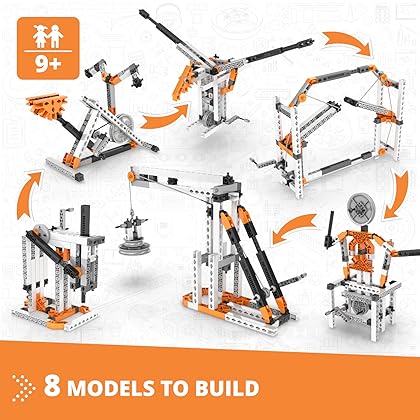 Engino- STEM Toys, Mechanics Cams & Cranks, Construction Toys for Kids 9+, Fun Educational Toys, Gifts for Boys & Girls (8 Model Options), STEM Building Toys