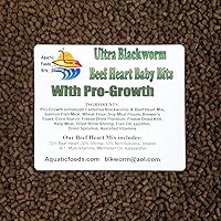 Aquatic Foods Inc. Pro-Growth Enhanced California Blackworm/Beef Heart Mix Baby Bits for Discus, Cichlids All Tropicals - 1/2-lb