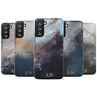 Custom Abstract Oil Paint Initials Case, Monochrome Personalized Name Case Designed for Samsung Galaxy S24 Plus, S23 Ultra, S22, S21, S20, S10, S10e, S9, S8, Note 20, 10 Multicolor