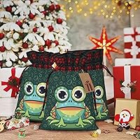 VducK Large Christmas Gift Bags for Presents Big eyed frog Christmas Gift Bags Christmas Gift Wrap Reusable Christmas Bags for Gifts