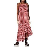 Women's Bronte Halter Polkadot High-Low Long Maxi Dress