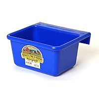 Little Giant® Plastic Mini Feeder | Fence Feeder | Goat Feeder | Durable & Mountable Bucket for Livestock | Made in USA | 6 Quart | Blue