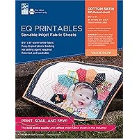 EQ Inkjet Printable Cotton Satin Fabric Sheets 8.5