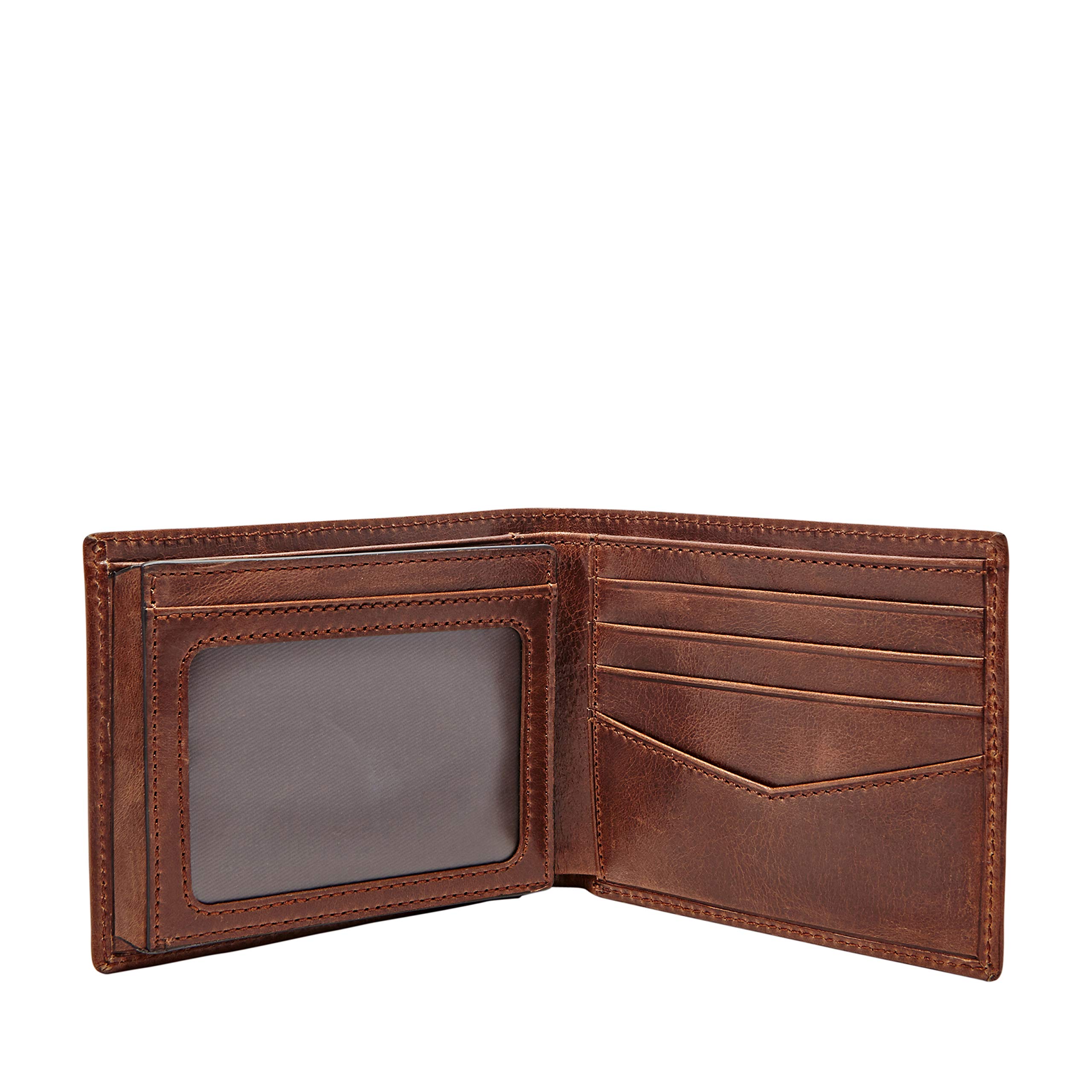 Fossil Men's Ryan RFID-Blocking Leather Bifold Wallet with Flip ID Window for Men