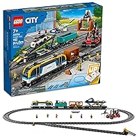 LEGO City Freight Train Set, 60336 Remote Control Toy for Kids Aged 7 Plus with Sounds, 2 Wagons, Car Transporter, 33 Track Pieces and 2 EV Car Toys