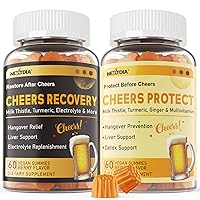 Cheers Recovery + Cheers Protect | Milk Thistle Turmeric Supplement for Drinker Feel Better After Drinking & Support Liver Cleanse Detox & Repair - Liver Combo - Turmeric, Milk Thistle, Eletrolytes