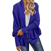 GRECERELLE Women's Kimono Batwing Cable Open Front Knitted Slouchy Oversized Wrap Cardigan Sweater Outwear Coat