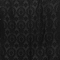 Velvet Flocked Damask Print Fabric by The Yard 58 Inch Wide/Victorian Gothic Fabric/Craft & Sewing Material (10 Yards, Black on Black)