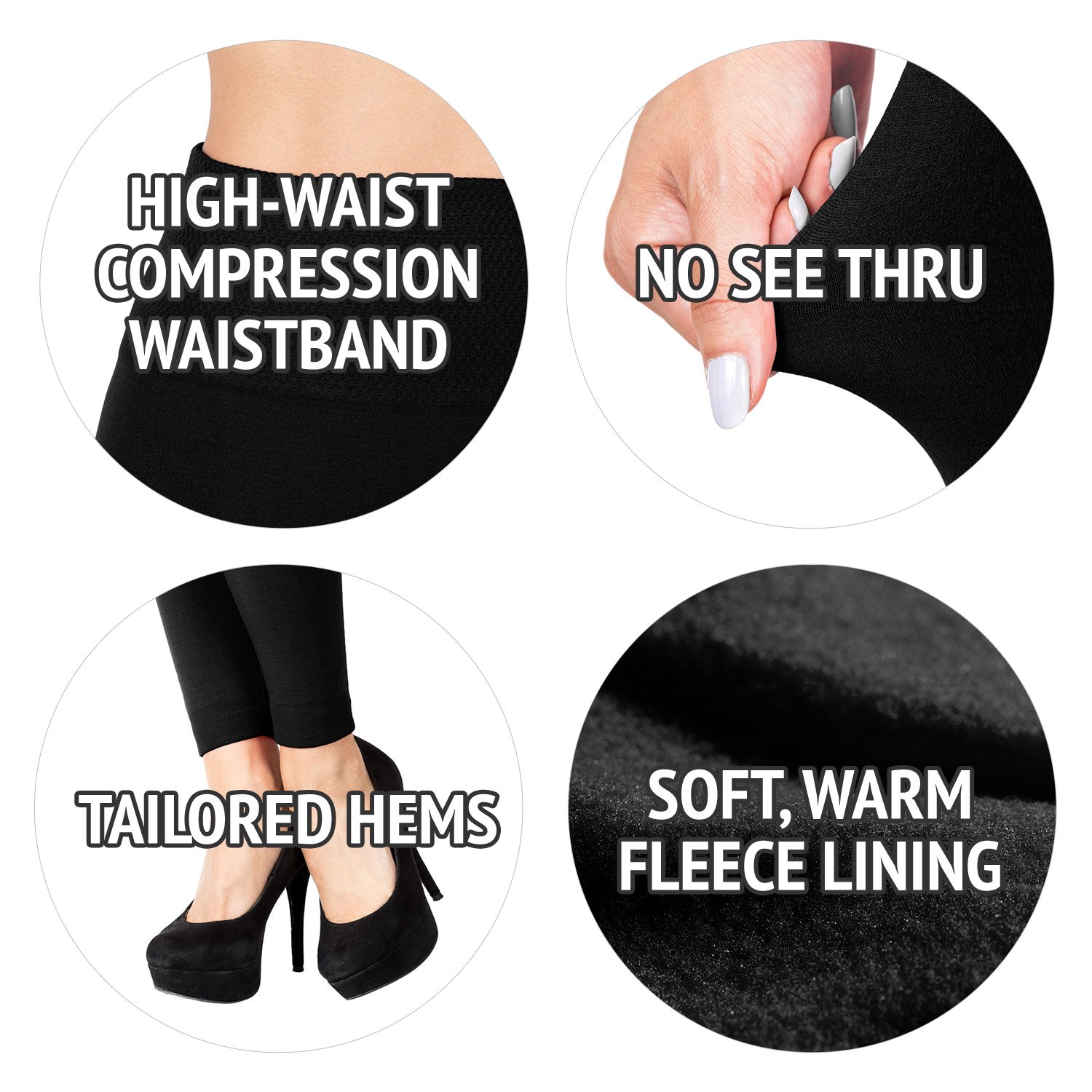 SATINA Leggings High Waist Compression Slimming Warm Opaque Tights