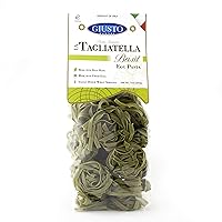 Giusto Sapore Basil Tagliatelle Italian Egg Pasta Nest - 340g - Premium Bronze Drawn Durum Wheat Semolina Gourmet Pasta Noodles Brand - Imported from Italy and Family Owned (Basil, 1 Pack)