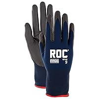 MAGID ROC 15-Gauge TriTek Palm Coated Work Gloves Size 6/XS (1 Pair), Blue