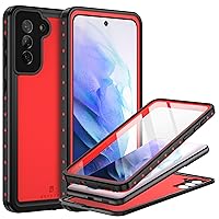 BEASTEK for Samsung Galaxy S21 Waterproof Case, NRE Series, Shockproof Underwater IP68 Case with Built-in Screen Protector Full Body Protective Cover, for Galaxy S21 6.2 inch (Red)
