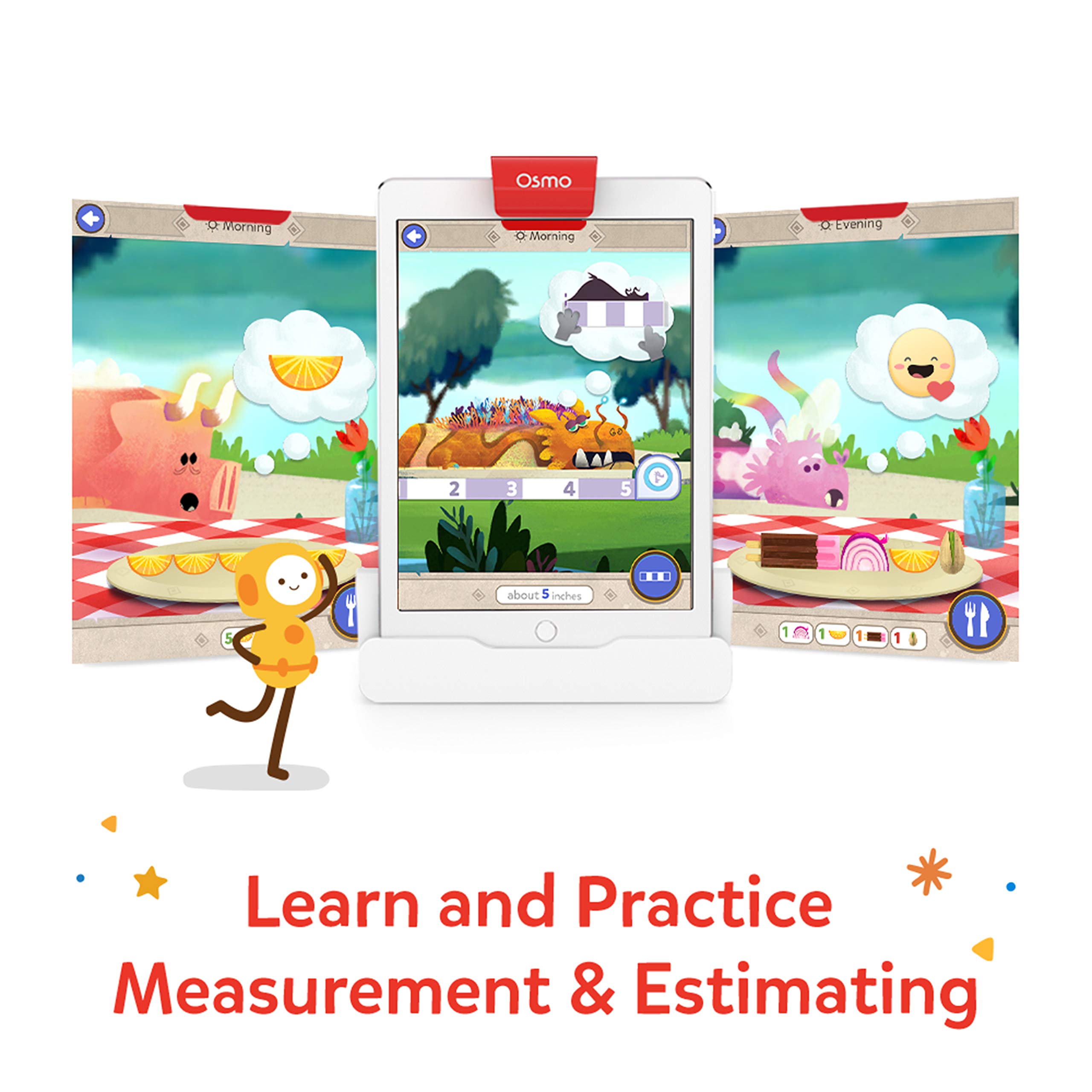 Osmo-Math Wizard and the Secrets of the Dragons for iPad & Fire Tablet-Ages 6-8/Grades 1-2-Measurement & Estimating-Curriculum-Inspired-STEM Toy Gifts for Kids,Boy&Girl-Ages 6 7 8(Osmo Base Required)